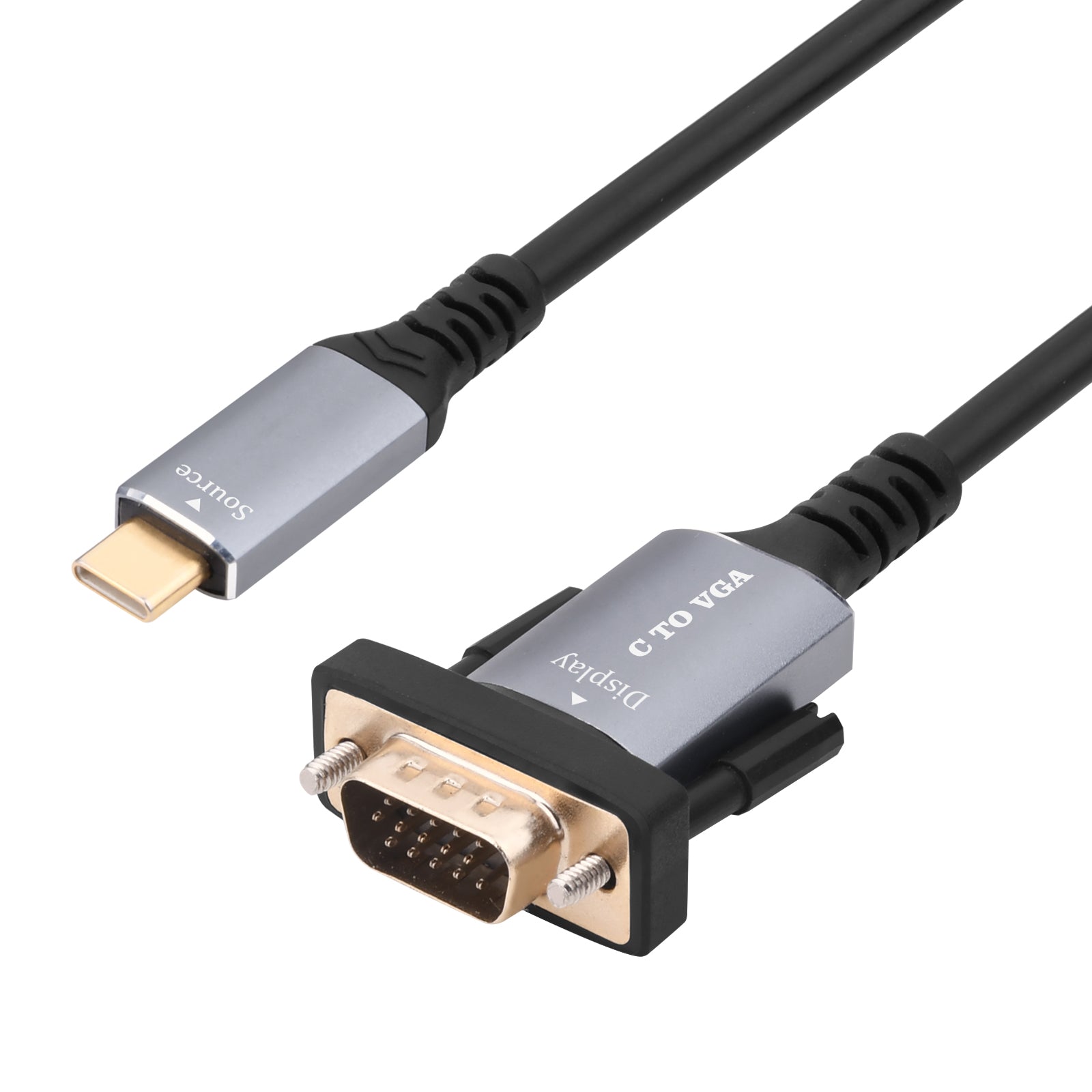 USB-C (Type-C) Male to VGA Male HD Video Cable 1.8m