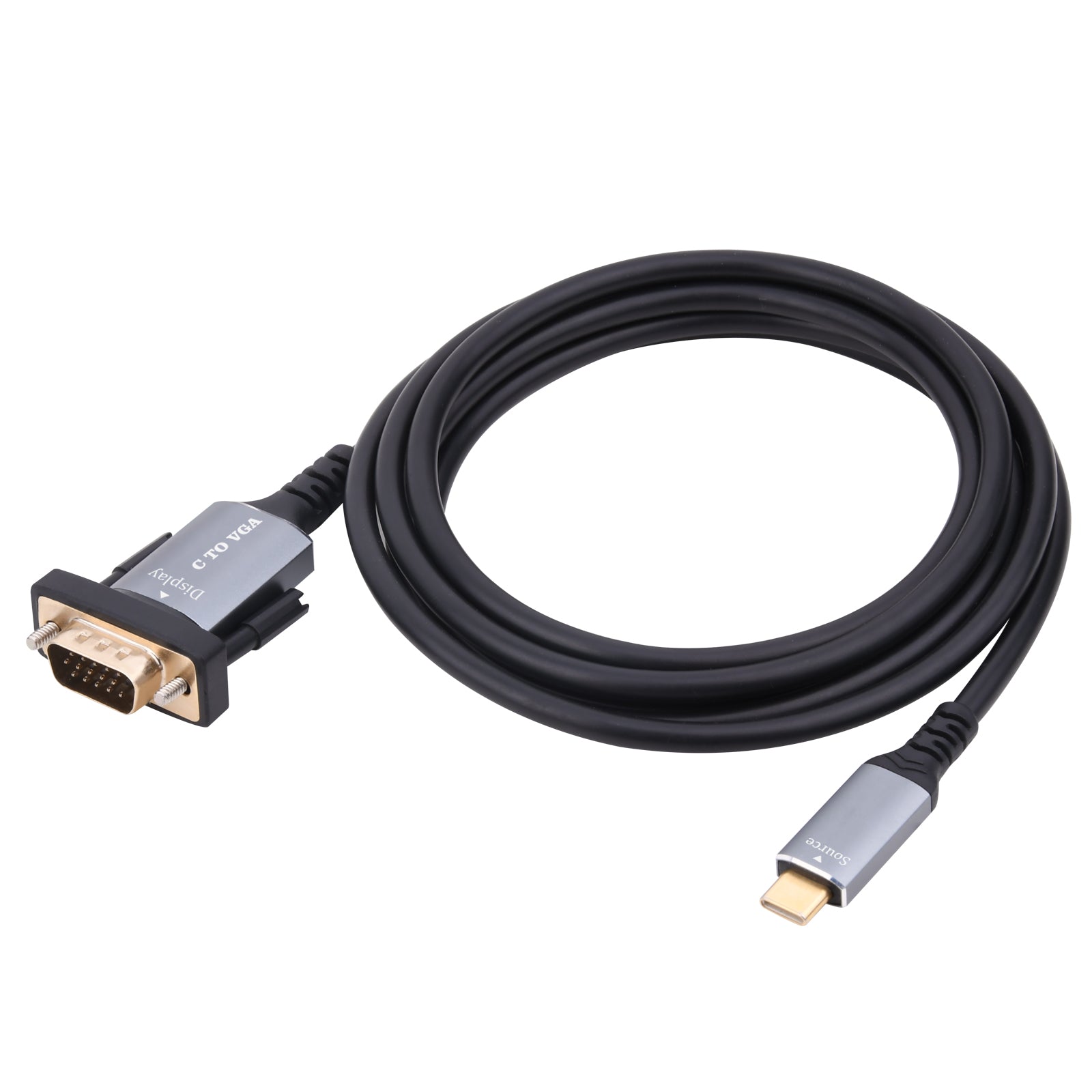 USB-C (Type-C) Male to VGA Male HD Video Cable 1.8m