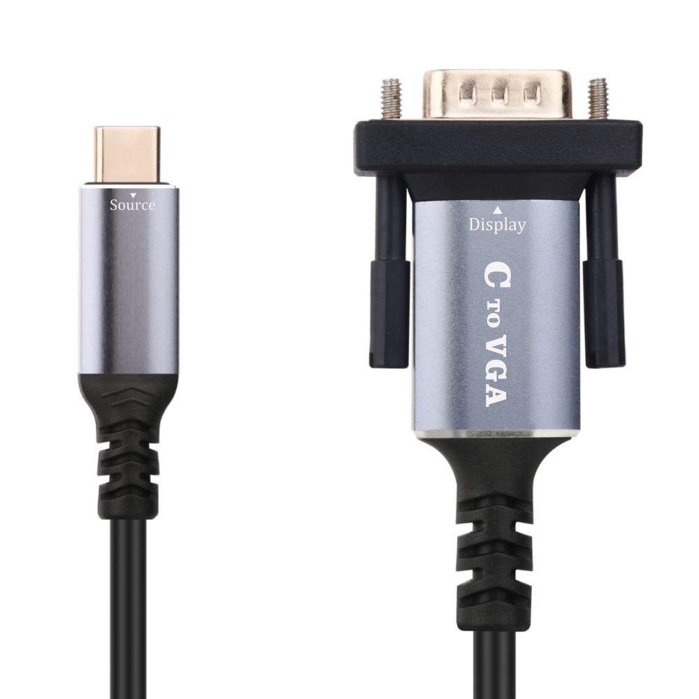 USB-C (Type-C) Male to VGA Male HD Video Cable 1.8m