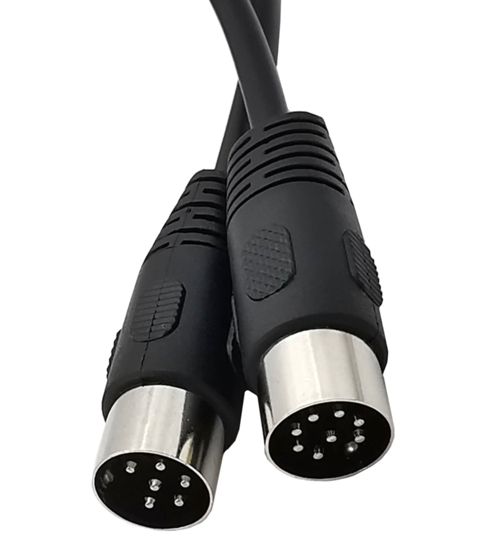 Close-up of 6-pin DIN male connector.