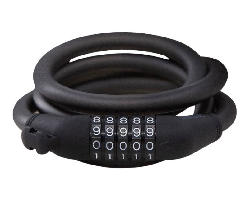 Combination scooter lock mounted on handlebar