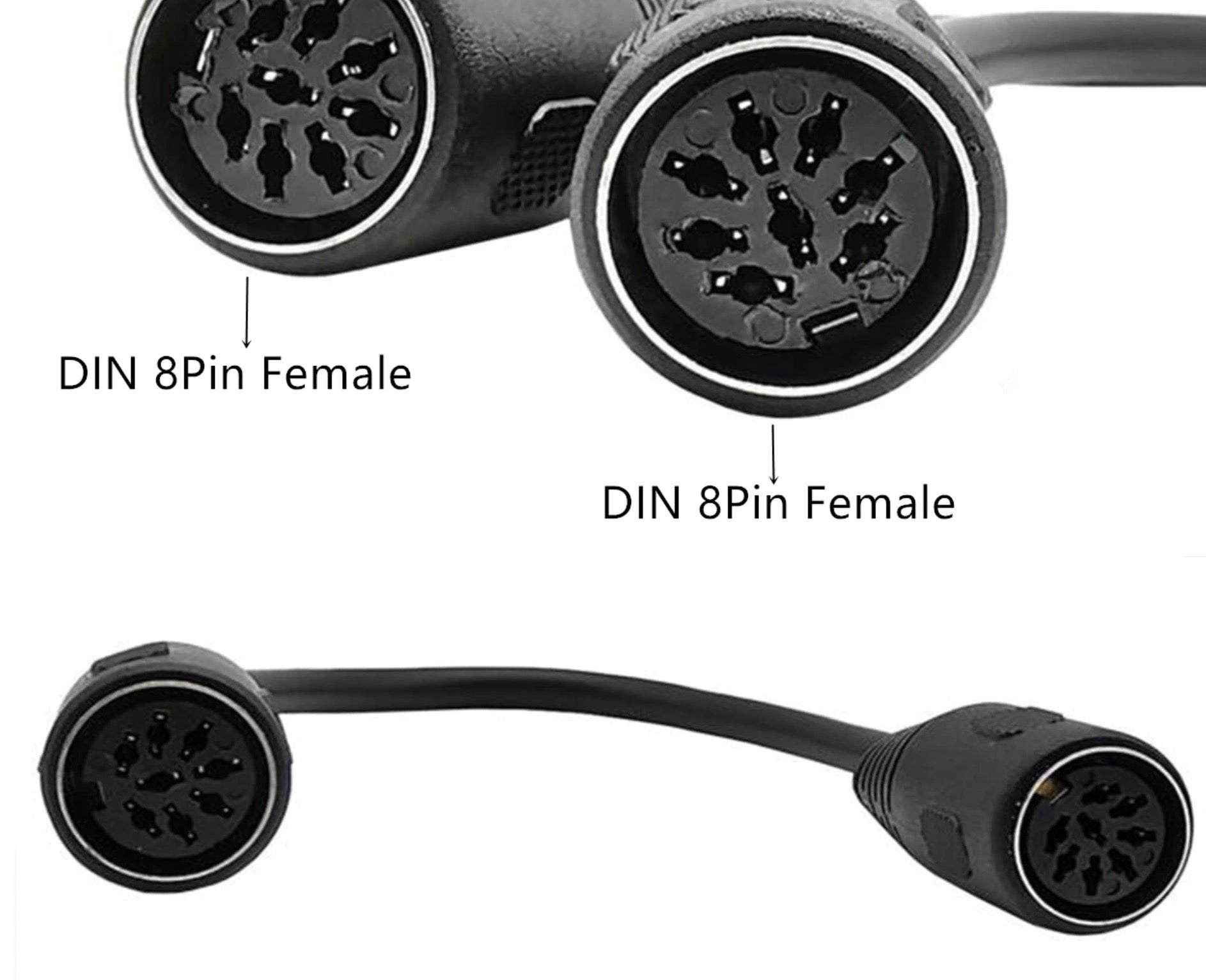 Compact 8-pin DIN joiner cable for Bang & Olufsen systems