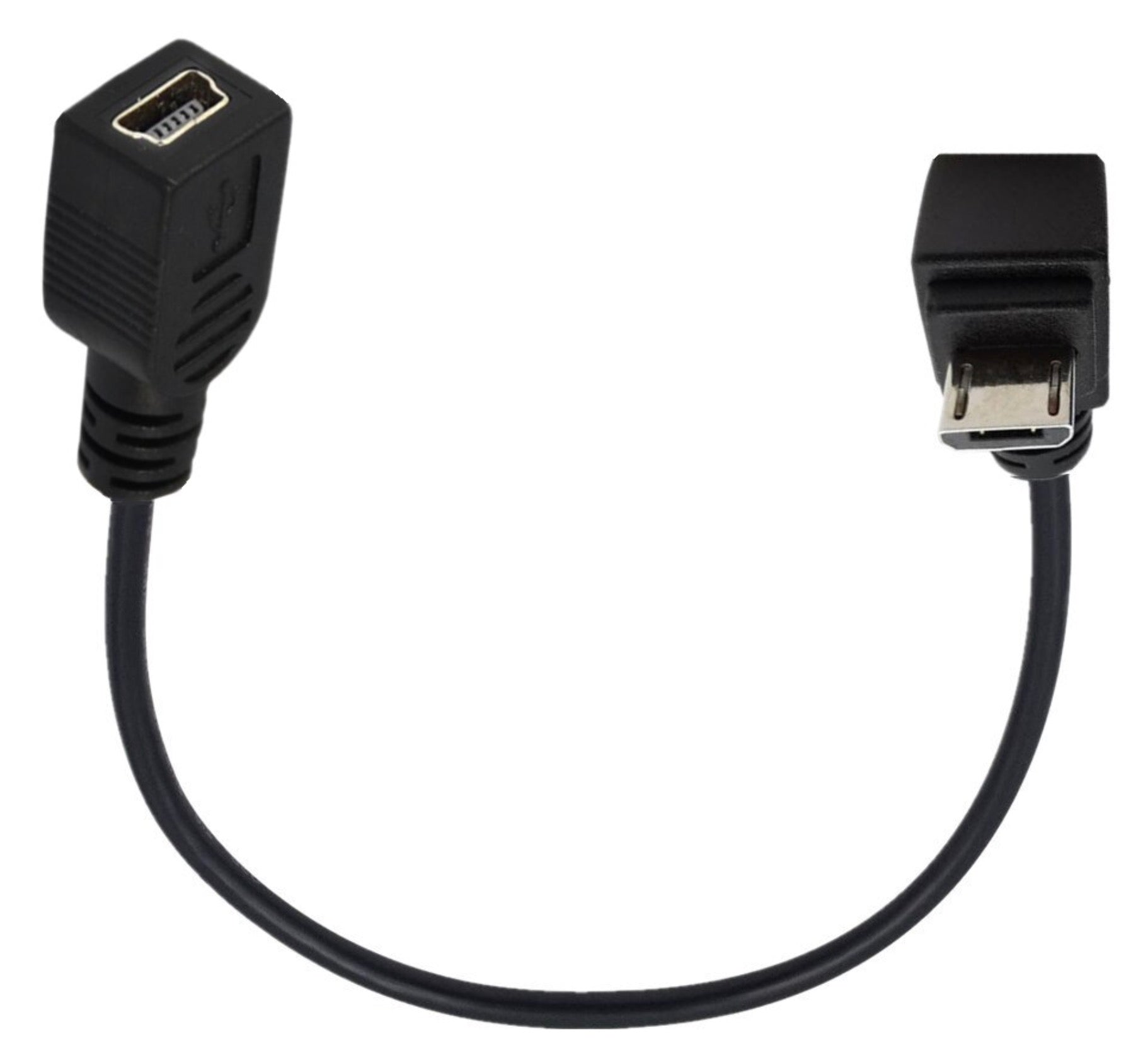 Compact Micro USB to Mini USB extension cable