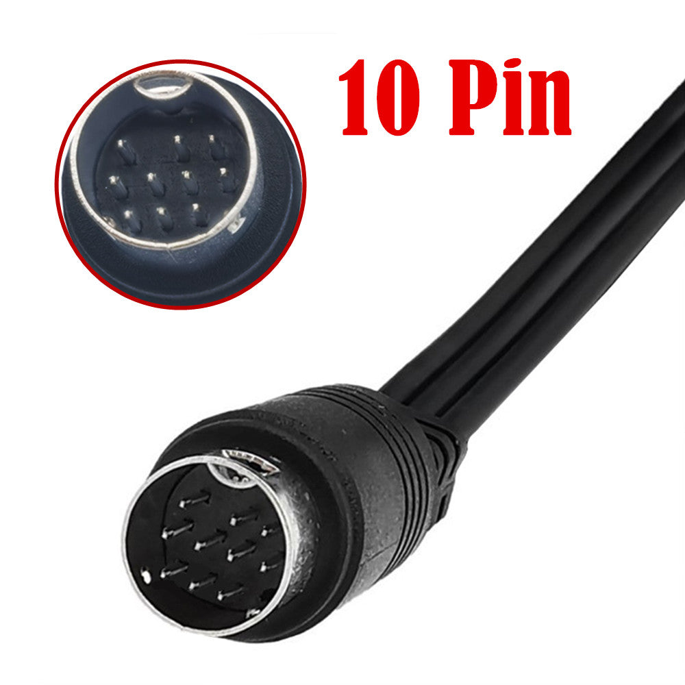 Component video and stereo audio RCA cable with 10-pin DIN connector