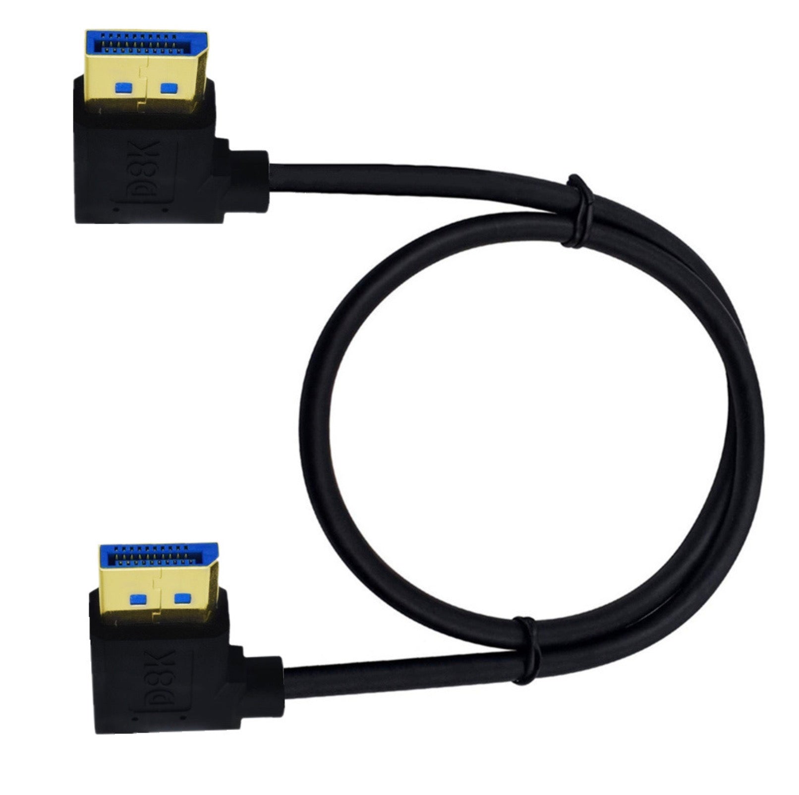 DP 1.4 left angle connector cable close up