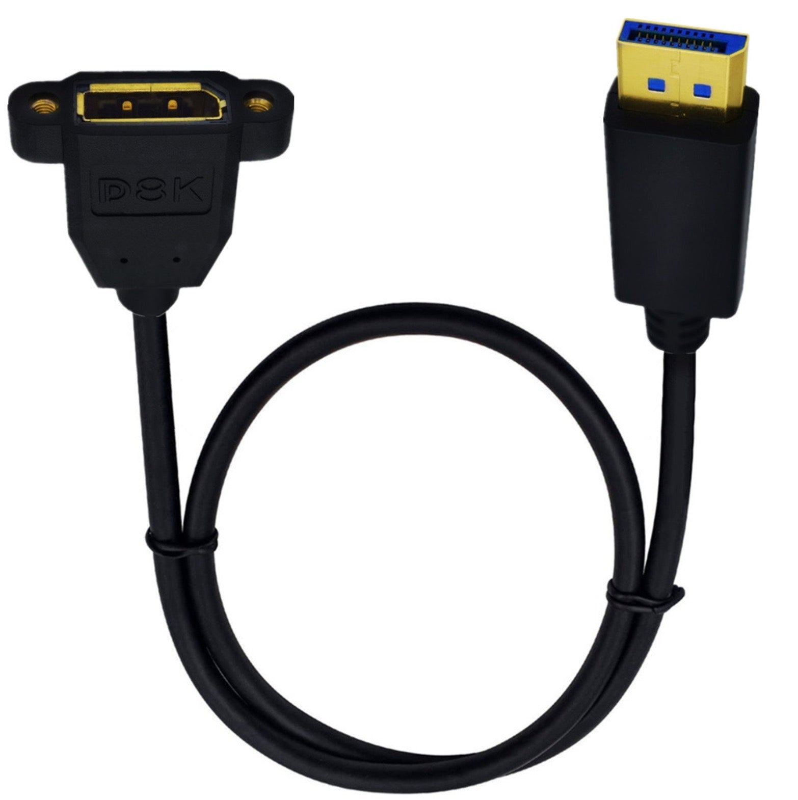 DP male to female panel mount cable for enclosures
