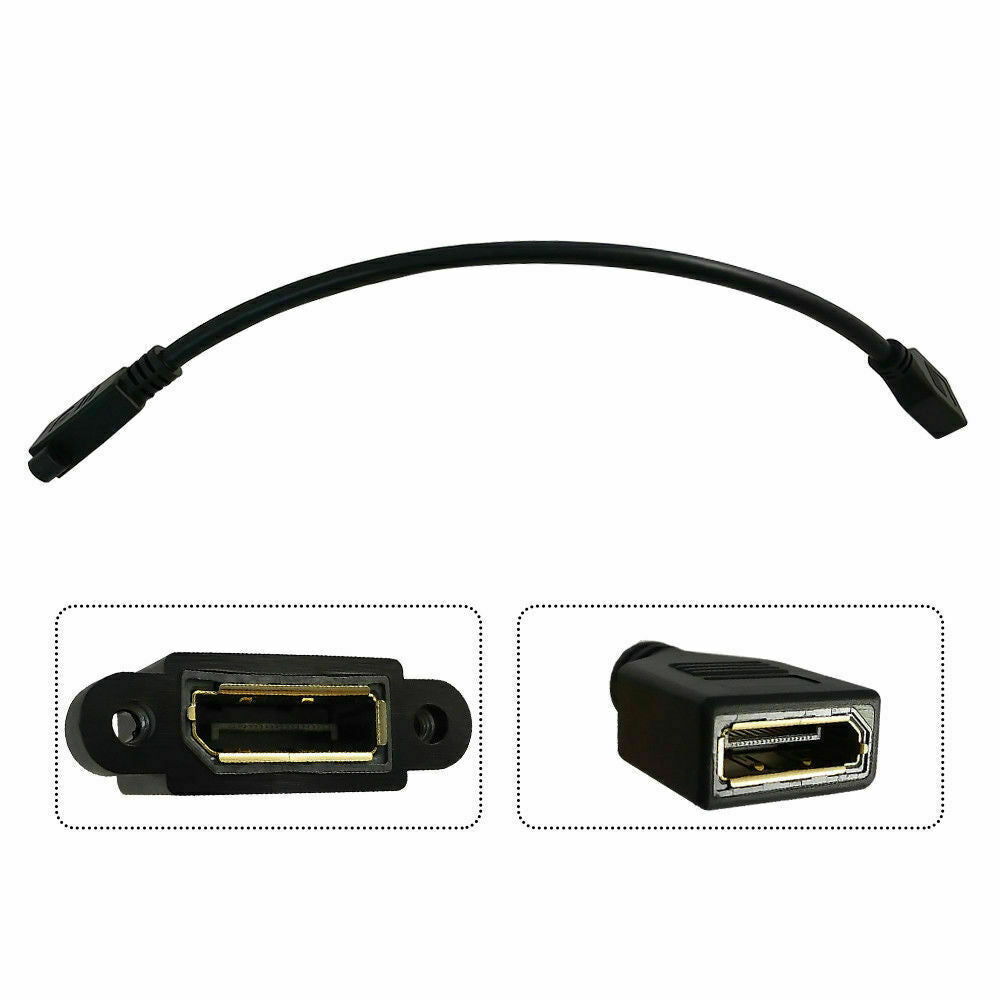 DisplayPort (1.2) Female to Female Single Panel Mount Extension Cable 0.3m