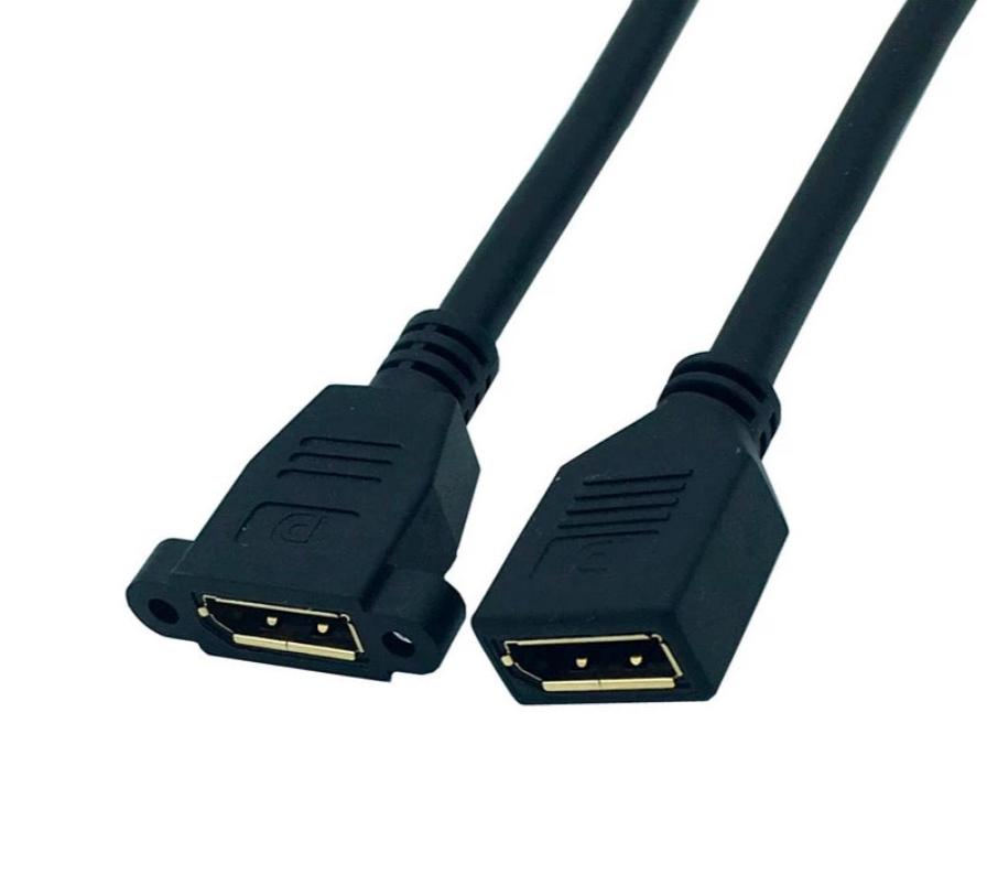DisplayPort 1.2 female to female panel mount extension cable 0.3m