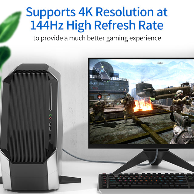  DisplayPort 1.4 to DisplayPort braided cable 