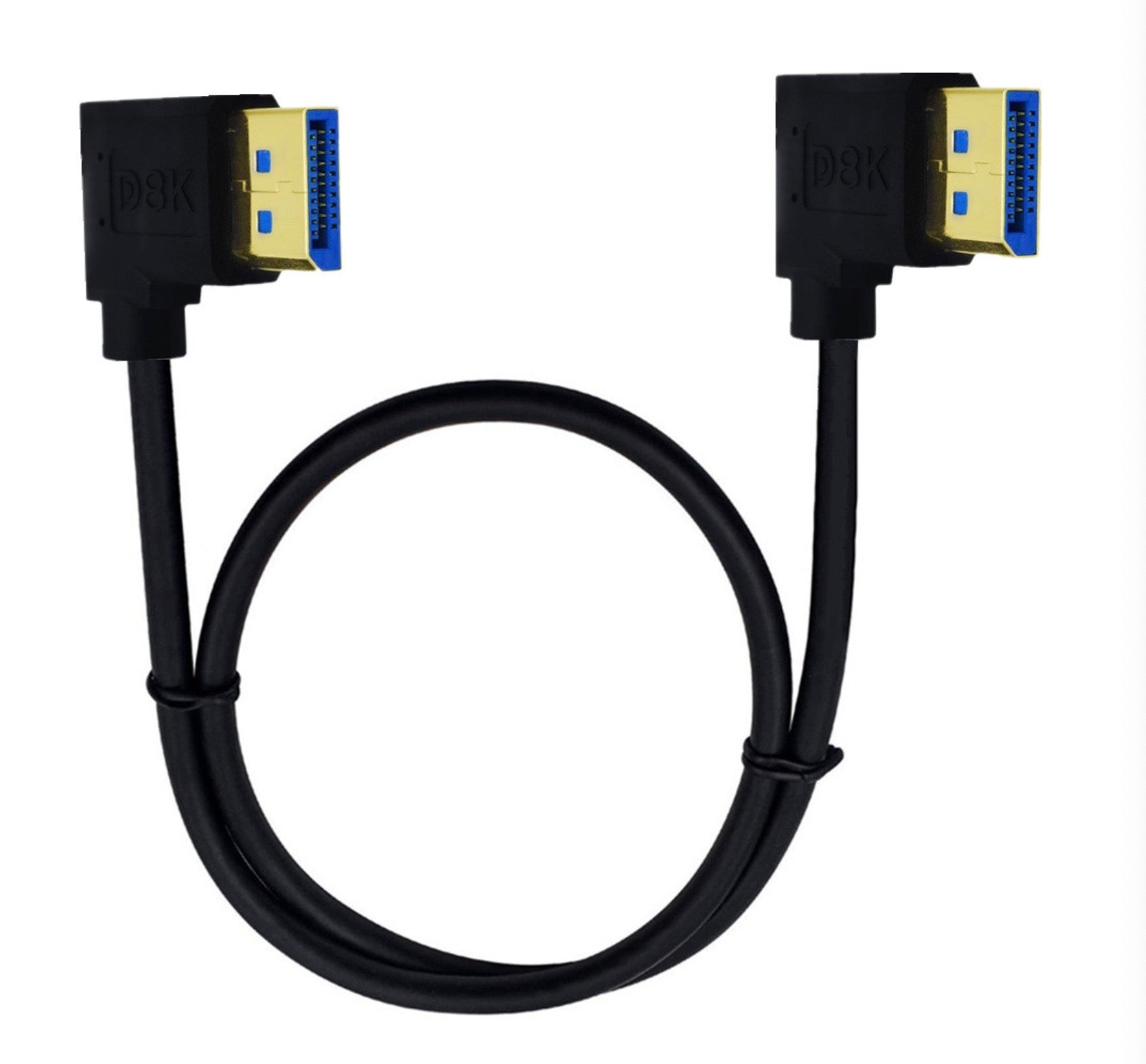 DisplayPort 90 degree left angled cable 8K