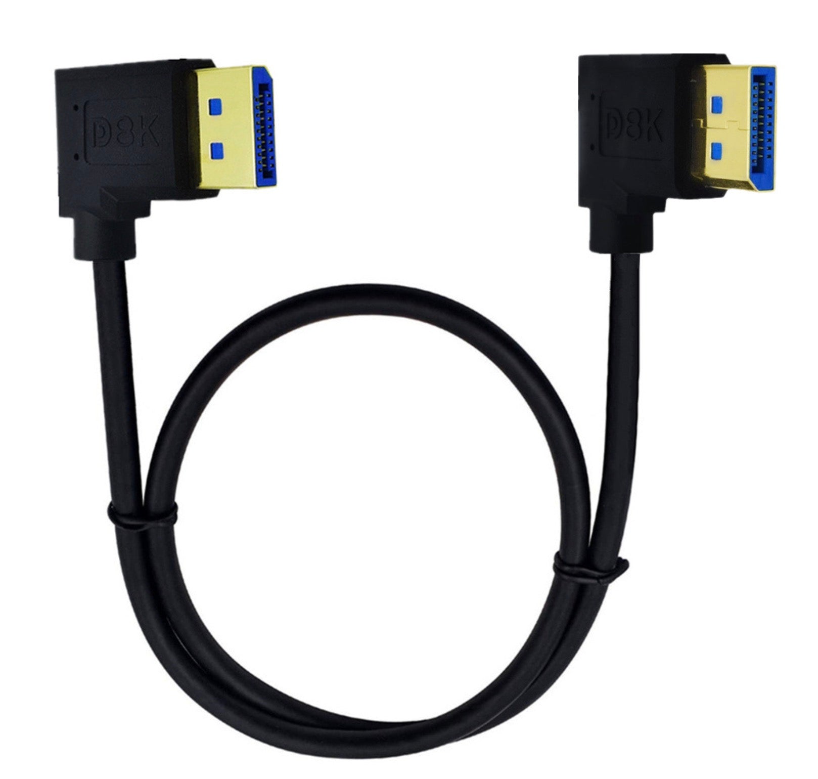 DisplayPort 90 degree mixed angle male to male cable
