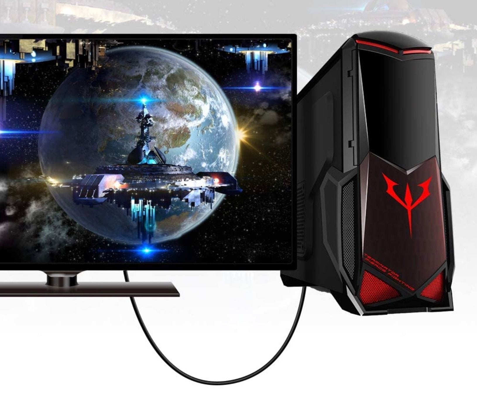 8K DisplayPort angled cable for monitor connection
