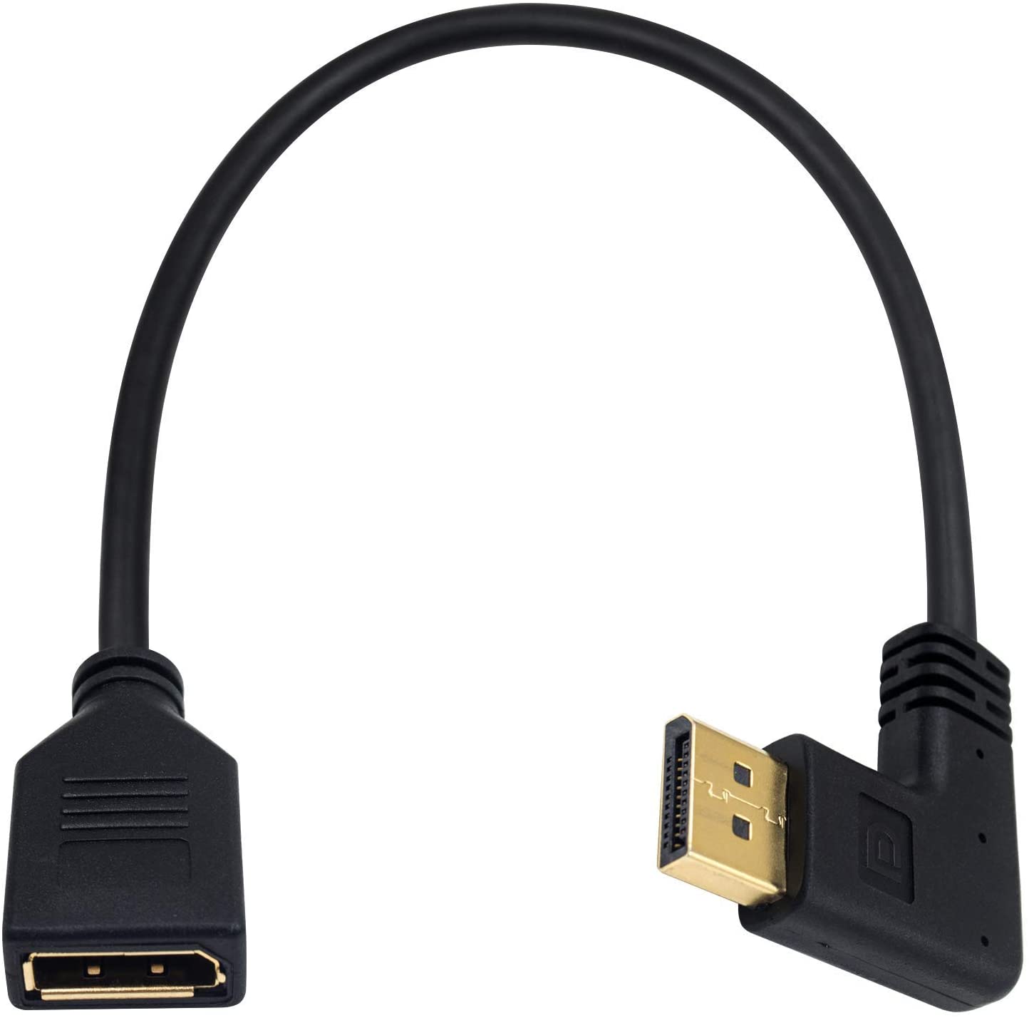 DisplayPort extension cable 0.3m variants list showing straight up down left and right angle options