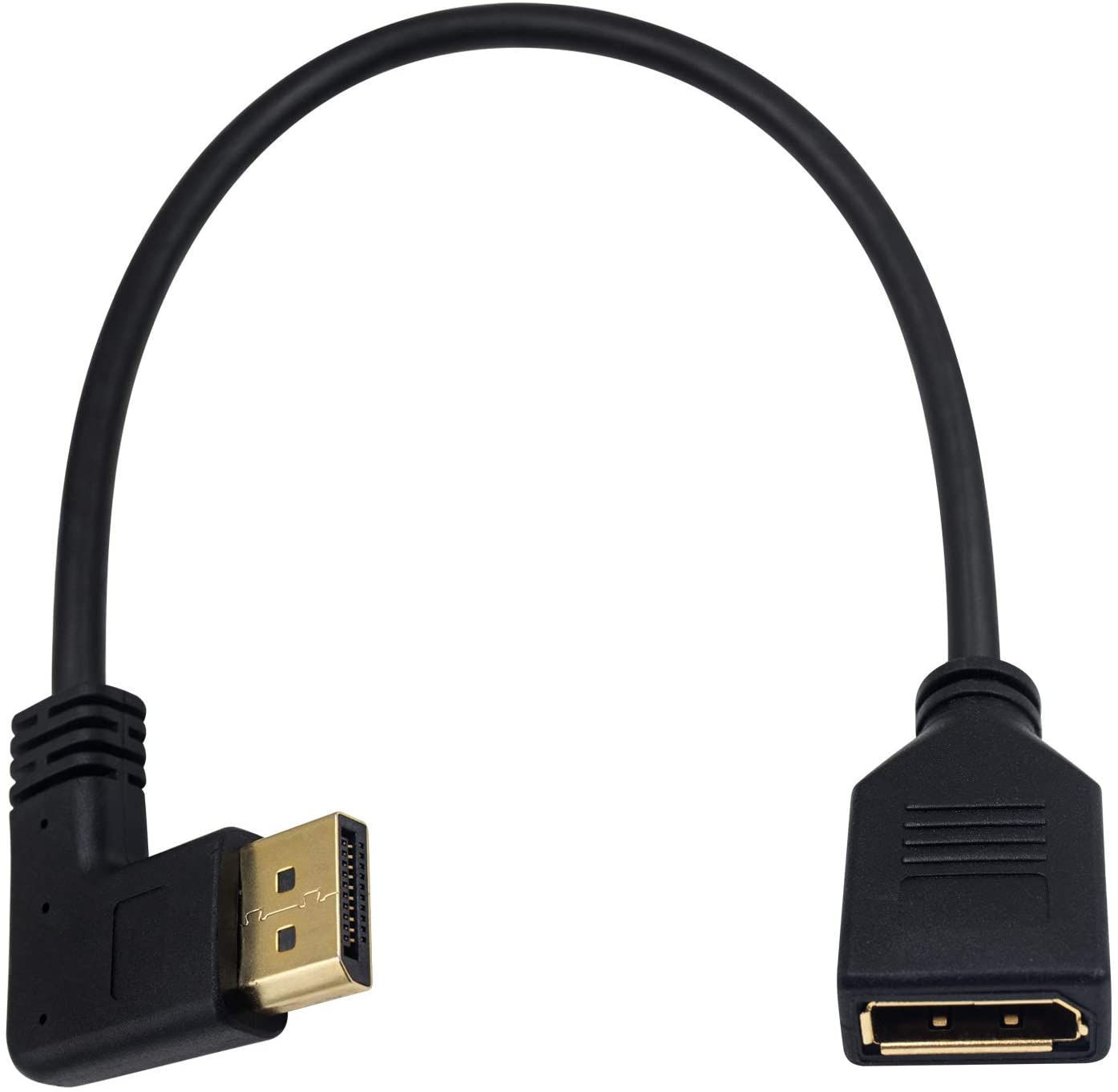 DisplayPort extension cable 0.3m variants list showing straight up down left and right angle options