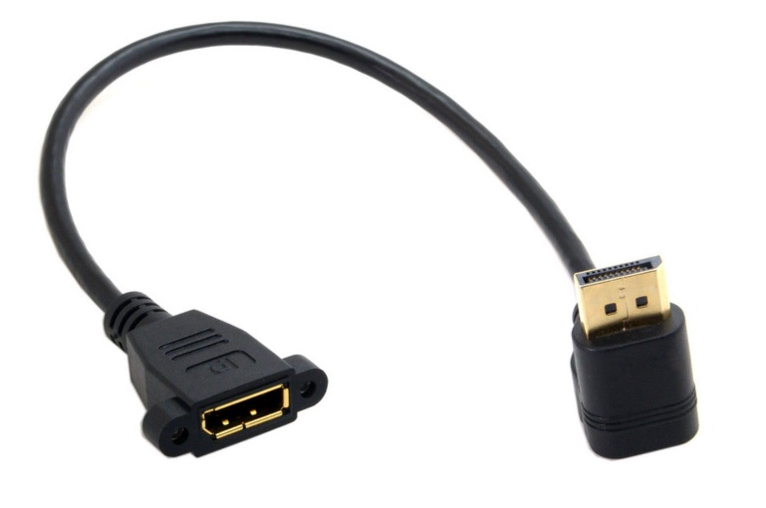 DisplayPort male to female panel mount extension cable 0.3m