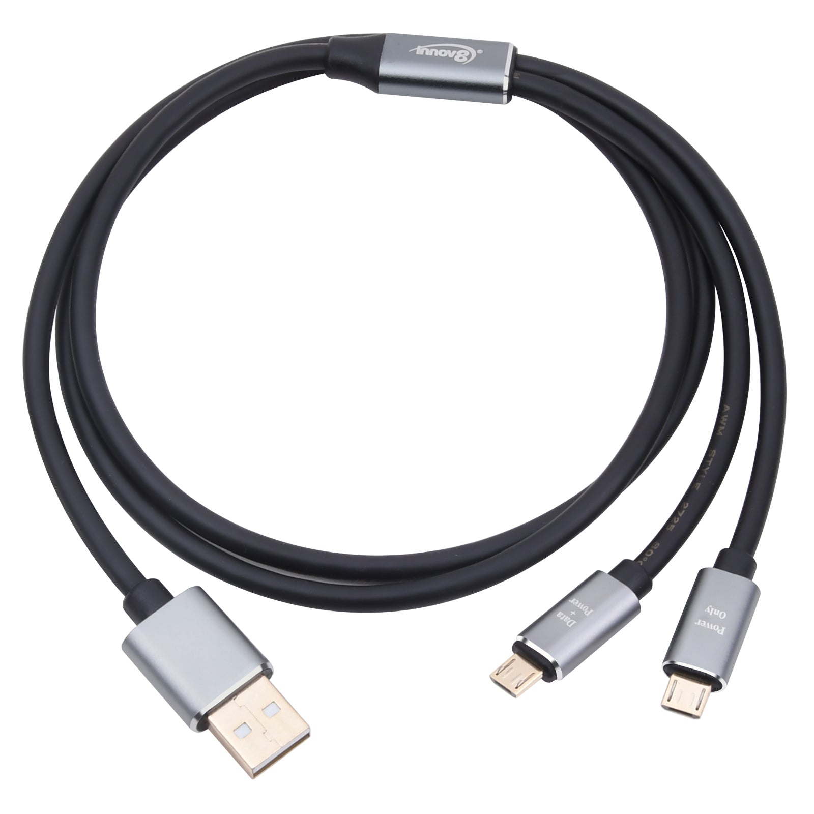 Dual Micro USB charging cable 1m