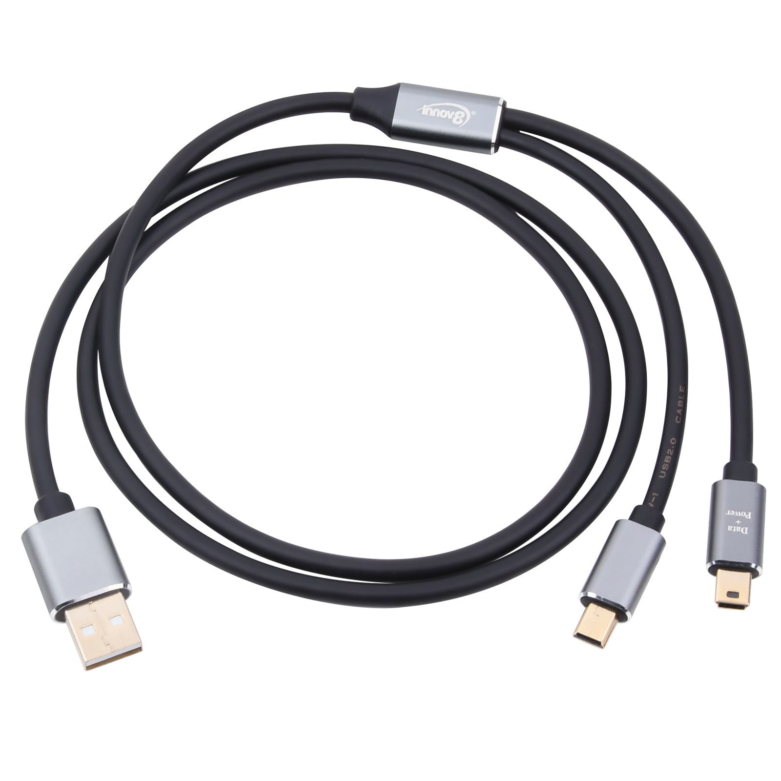 Dual Mini USB charging and data Y cable