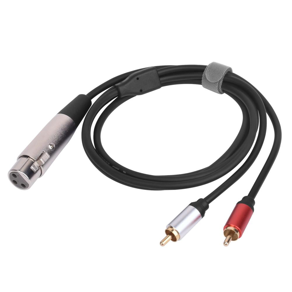 Dual RCA male connectors on XLR audio splitter