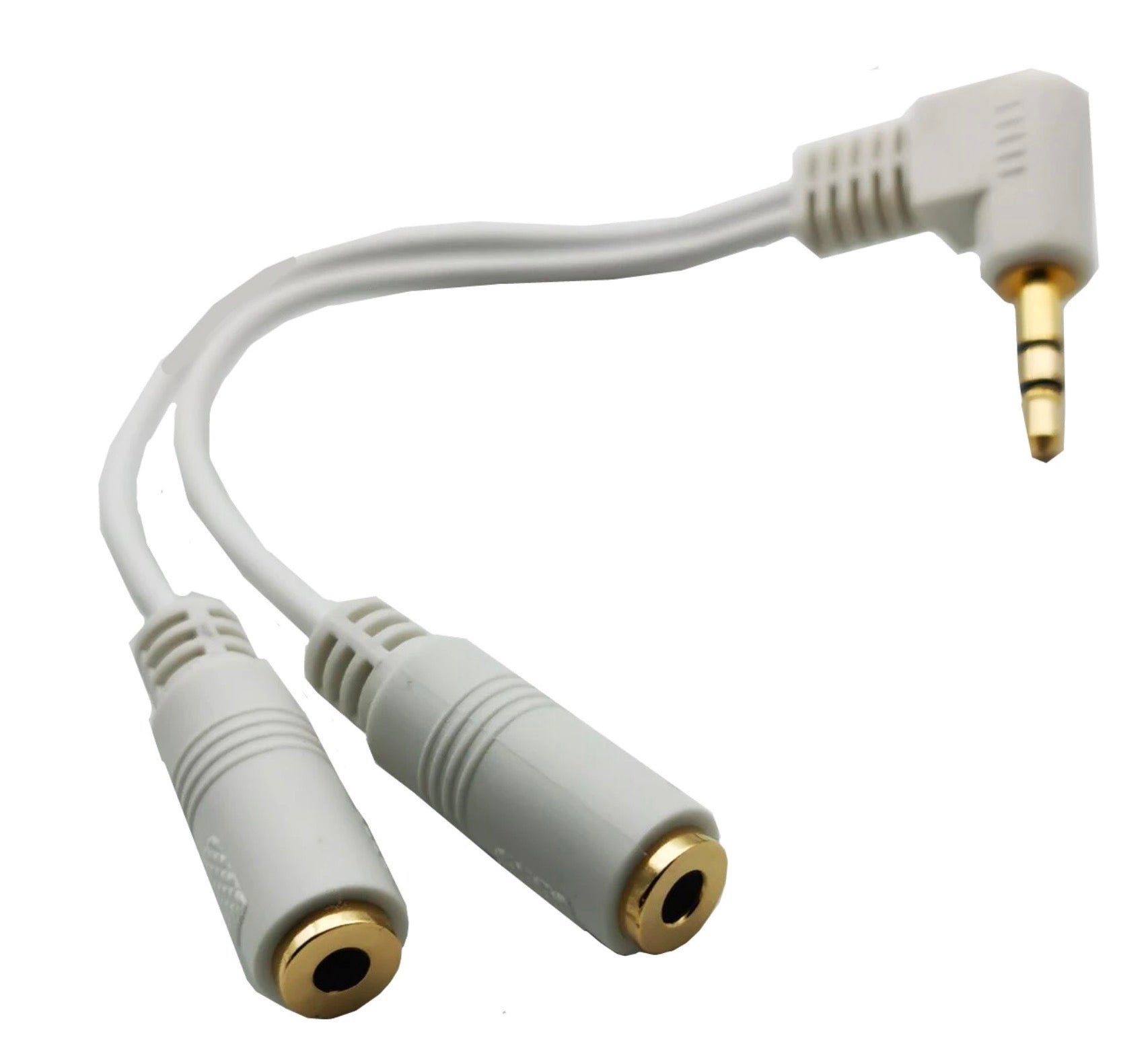 Dual headphone adapter for sharing music and video