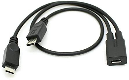 Dual micro USB charging extension cable