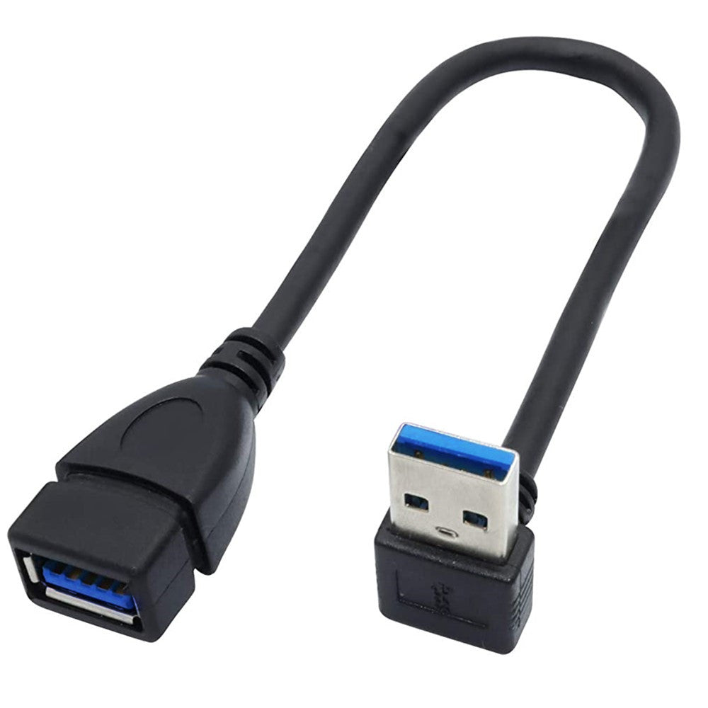 USB 3.0 Type A Male to Female 90 Degree Angled Extension Cable 0.3m