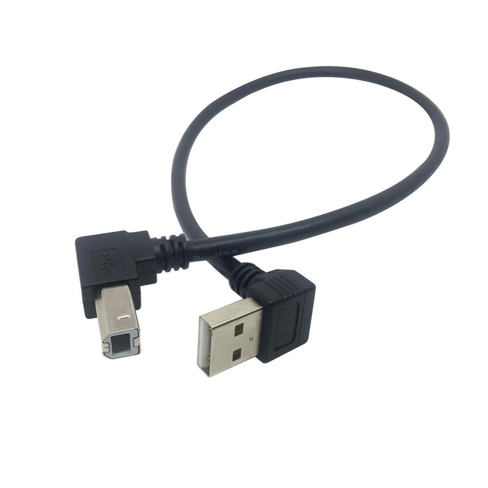 USB-A 2.0 Down Angle Male to USB-B Male Up Angle Printer Scanner HDD Cable