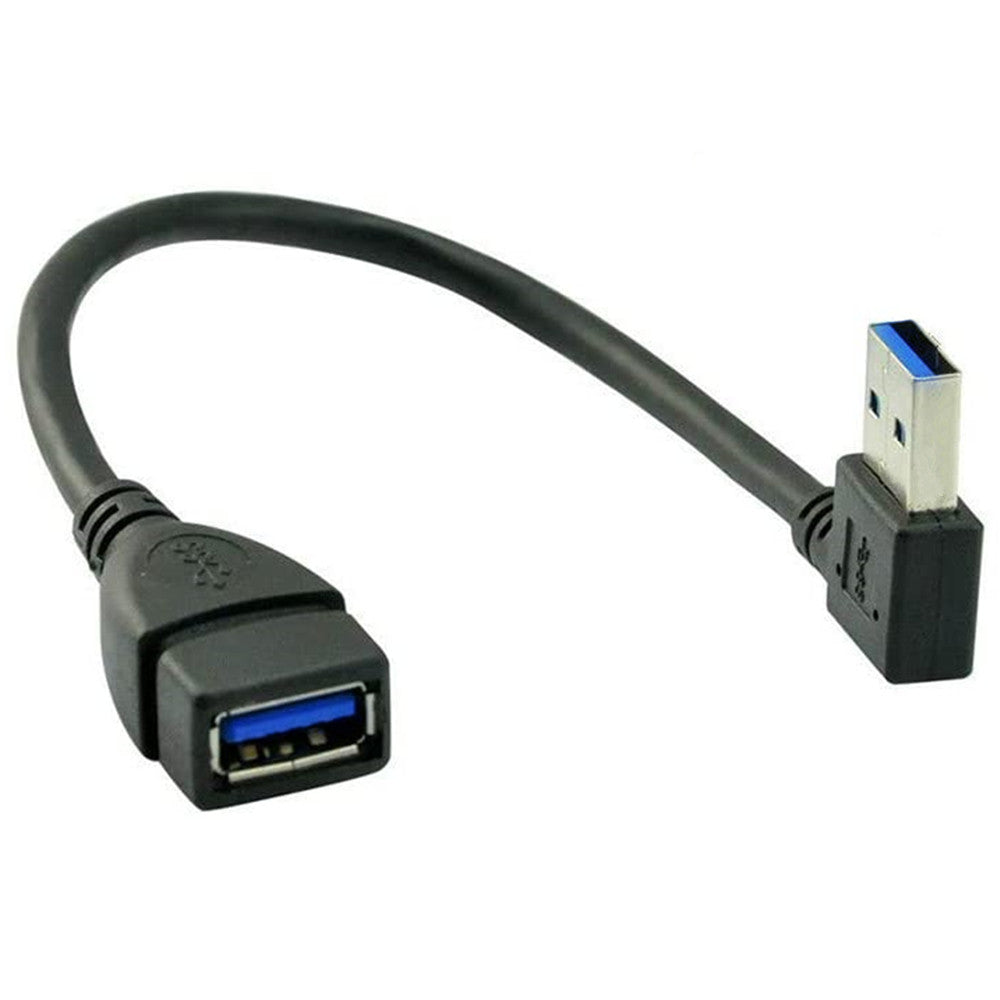 USB 3.0 Type A Male to Female 90 Degree Angled Extension Cable 0.3m