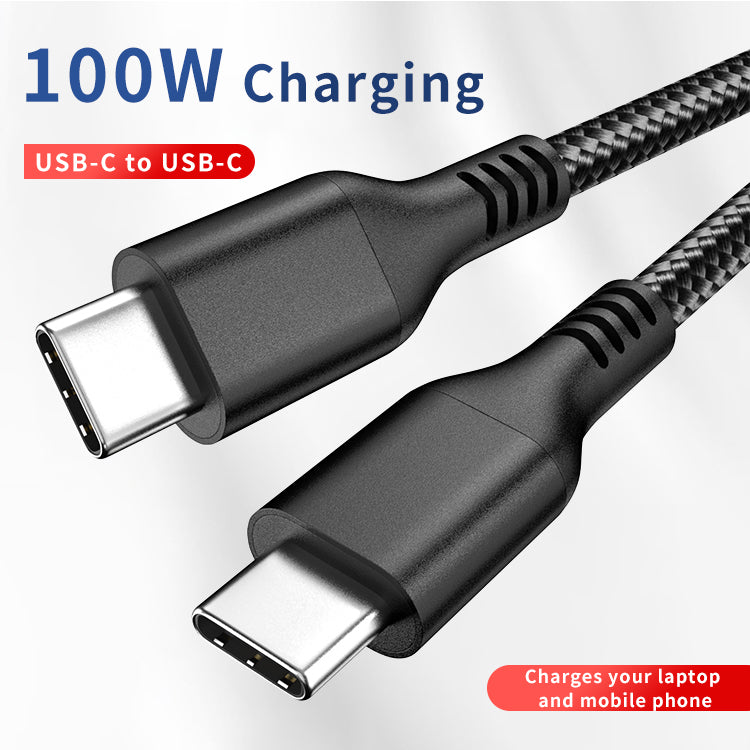 USB Type C to USB Type C 5A PD Fast Data Charge Cable 100W 2m