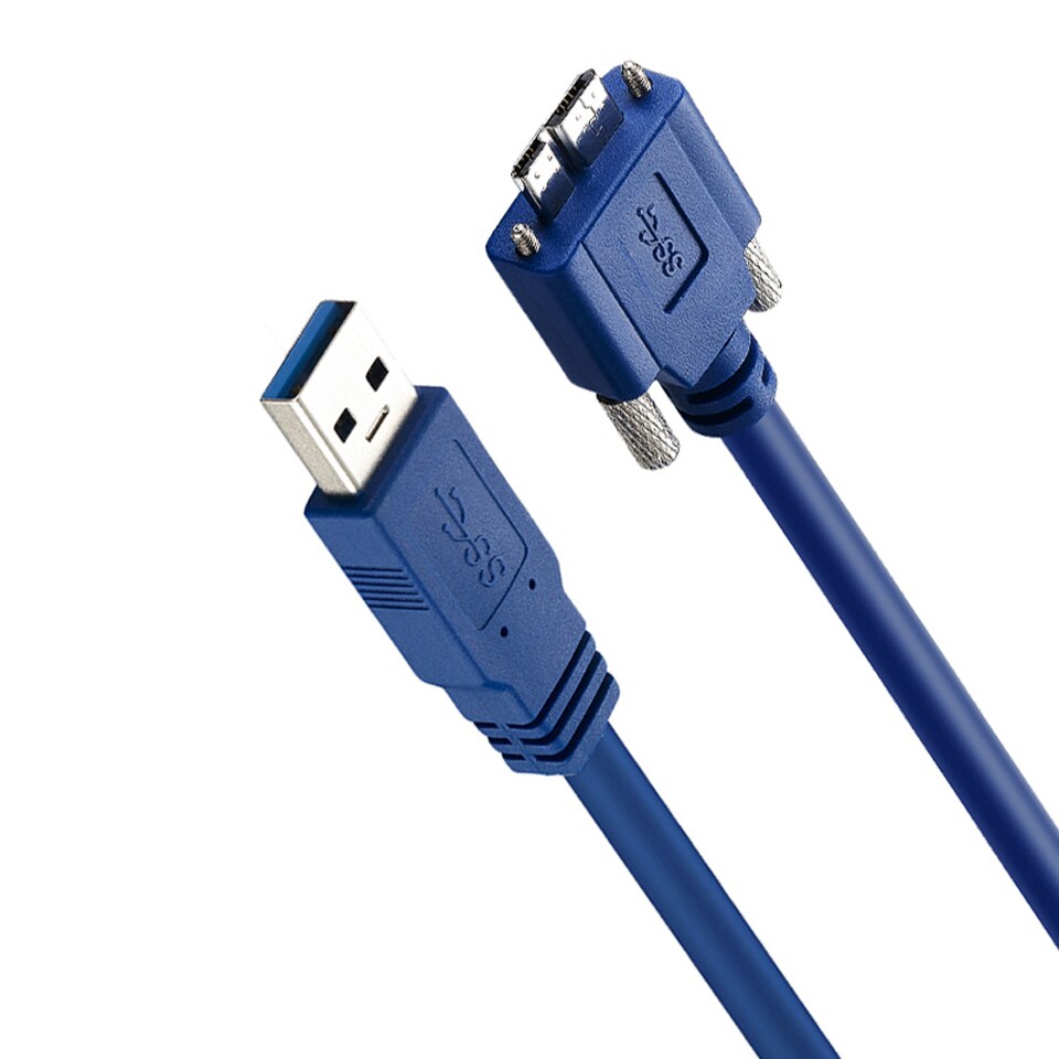 USB 3.0 A Male to Micro B Male Panel Mount Screw Lock Cable