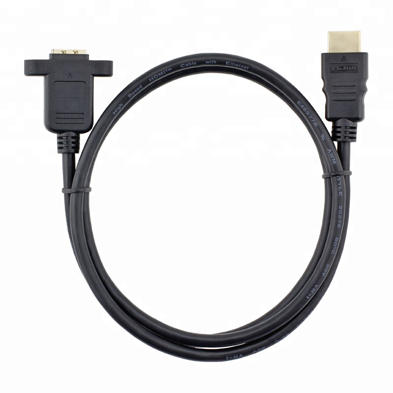 HDMI male to female panel mount cable with screws