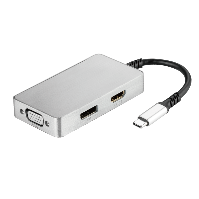 USB-C 5-in-1 Hub with 4K DP, HDMI, VGA + Audio 3.5mm and PD (100W)