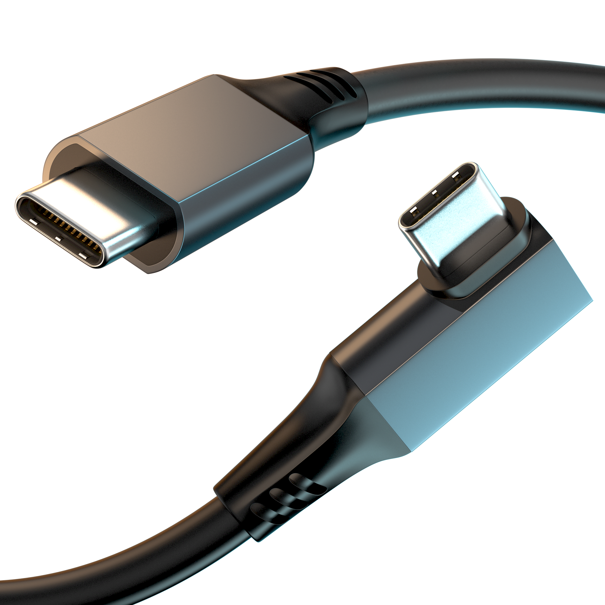 USB-C Male to Angled Male 3A 5Gbps Data Charge Cable USB 3.2 Gen 1 For Oculus Quest 2 VR Link 5m / 6m