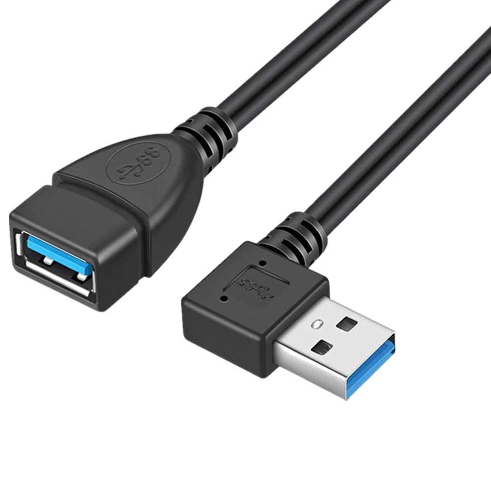 USB 3.0 Type A Male to Female 90 Degree Angled Extension Cable 0.3m