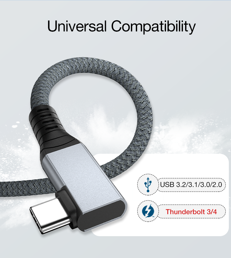 USB4 Extension Cable USB-C Thunderbolt 4 Male to Female 100W PD / 8K Fast Data Transfer Charging Extension Cable