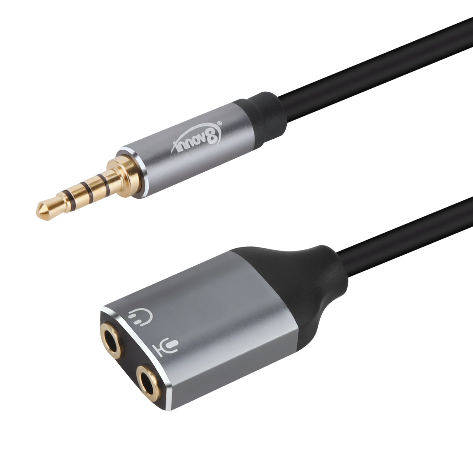 Headphone and microphone splitter cable 0.3m