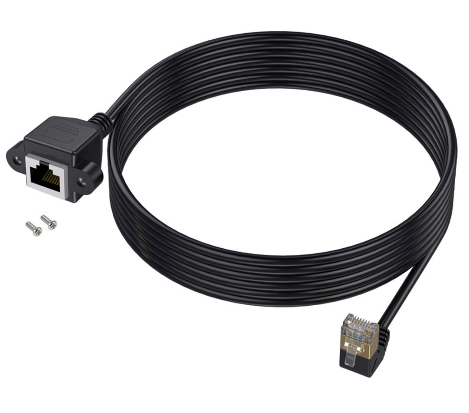 High speed CAT8 Ethernet cable with right angle male connector