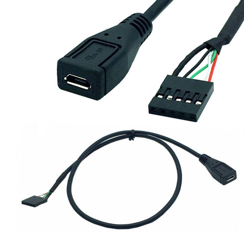 Micro USB to 5 pin motherboard female Dupont cable