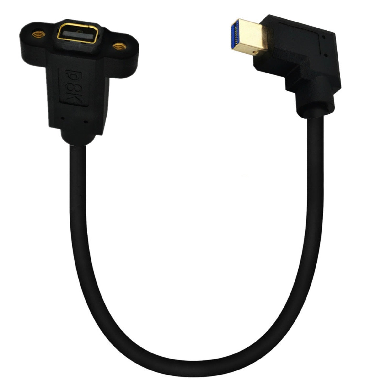 Mini DisplayPort 1.4 male to female panel mount cable