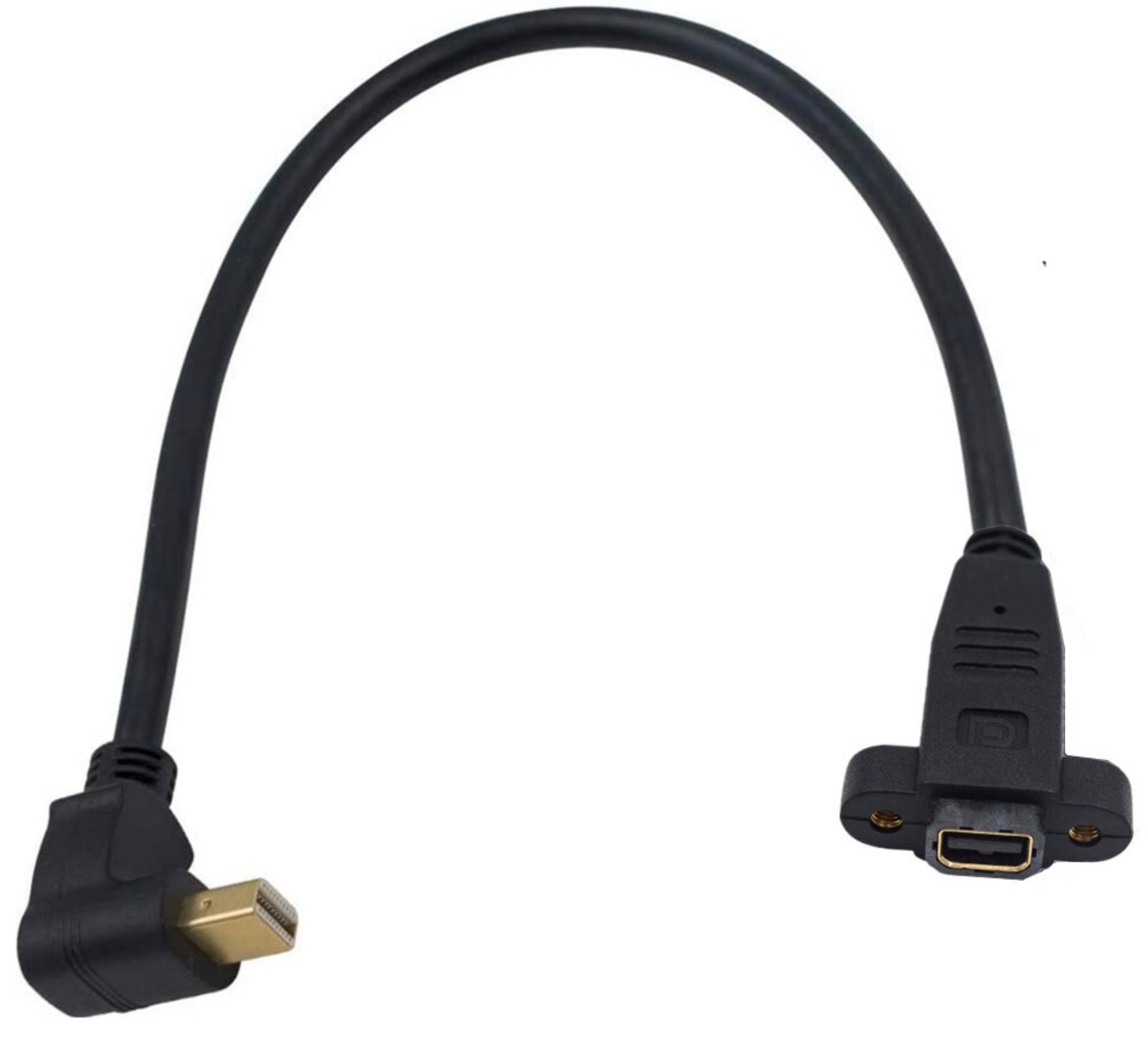 Mini DisplayPort female to female panel mount extension cable 