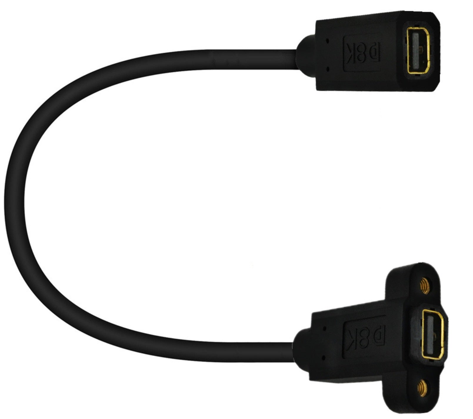 Mini DisplayPort panel mount extension for AV enclosures