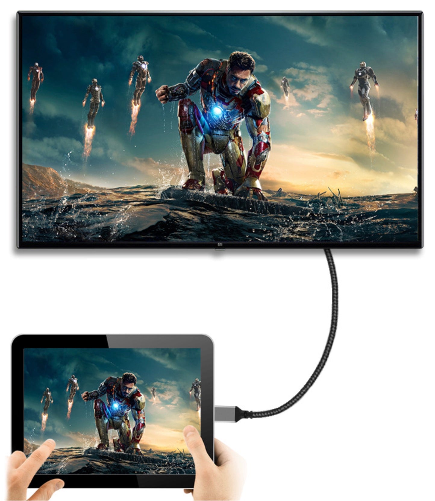 Mini HDMI to HDMI braided cable 4K 60Hz