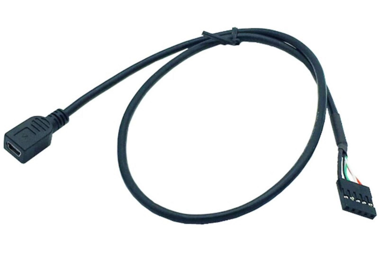 Mini USB to 5-pin motherboard header cable for embedded and internal USB routing