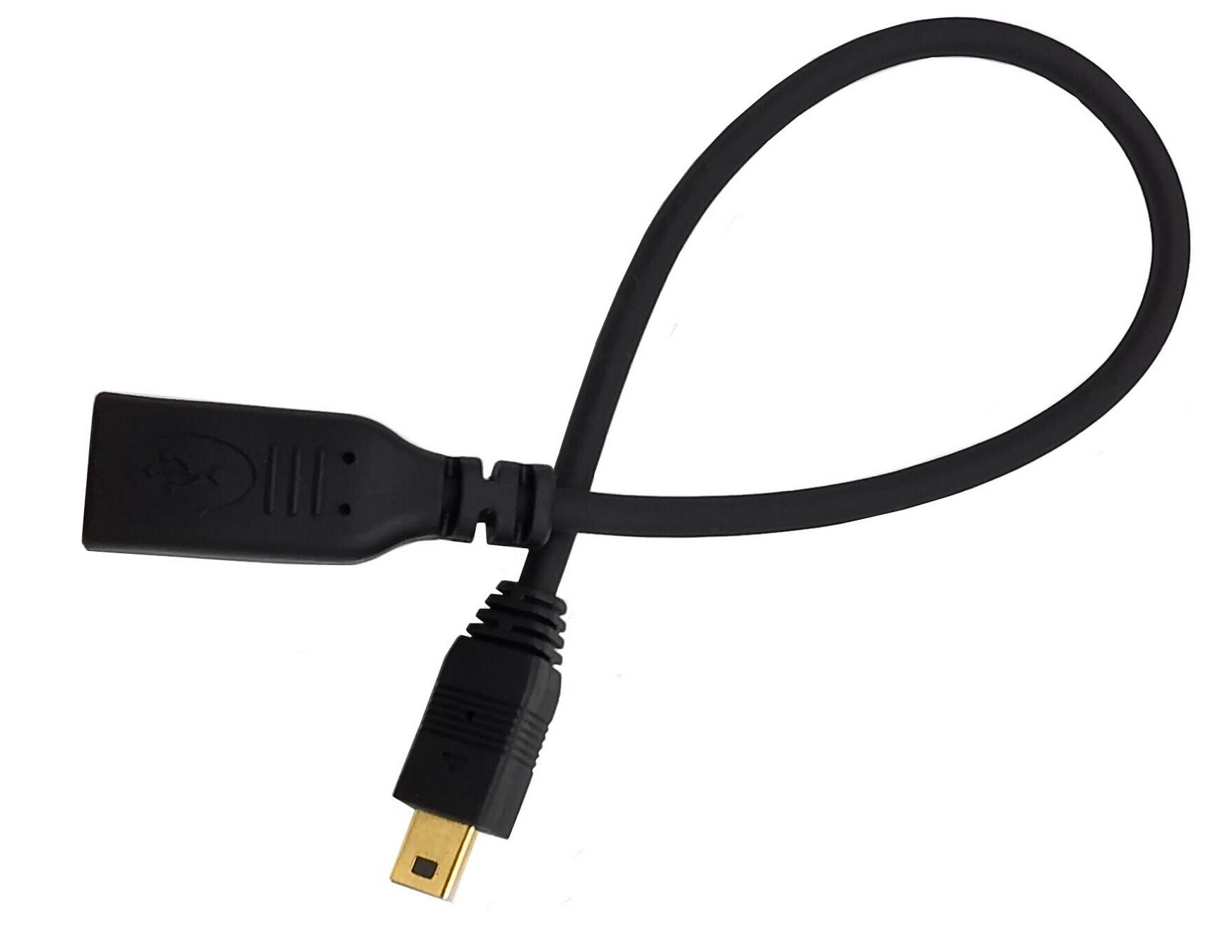 USB-C Female to USB Mini B Male Data Charging Extension Cable 0.25m