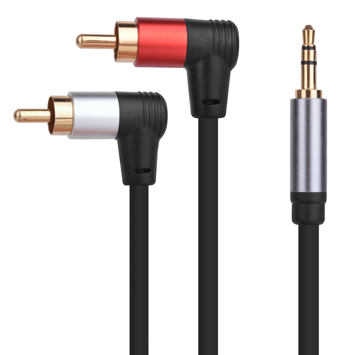 Dual RCA male to 3.5mm stereo jack cable black