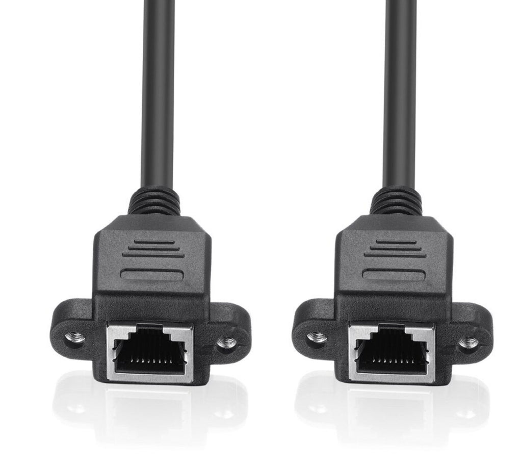 RJ45 Female to Female Ethernet Panel Mount Extension Cable 0.3m