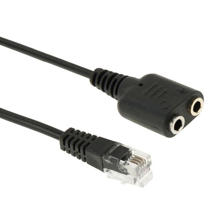RJ9 male to 3.5mm female audio and mic adapter