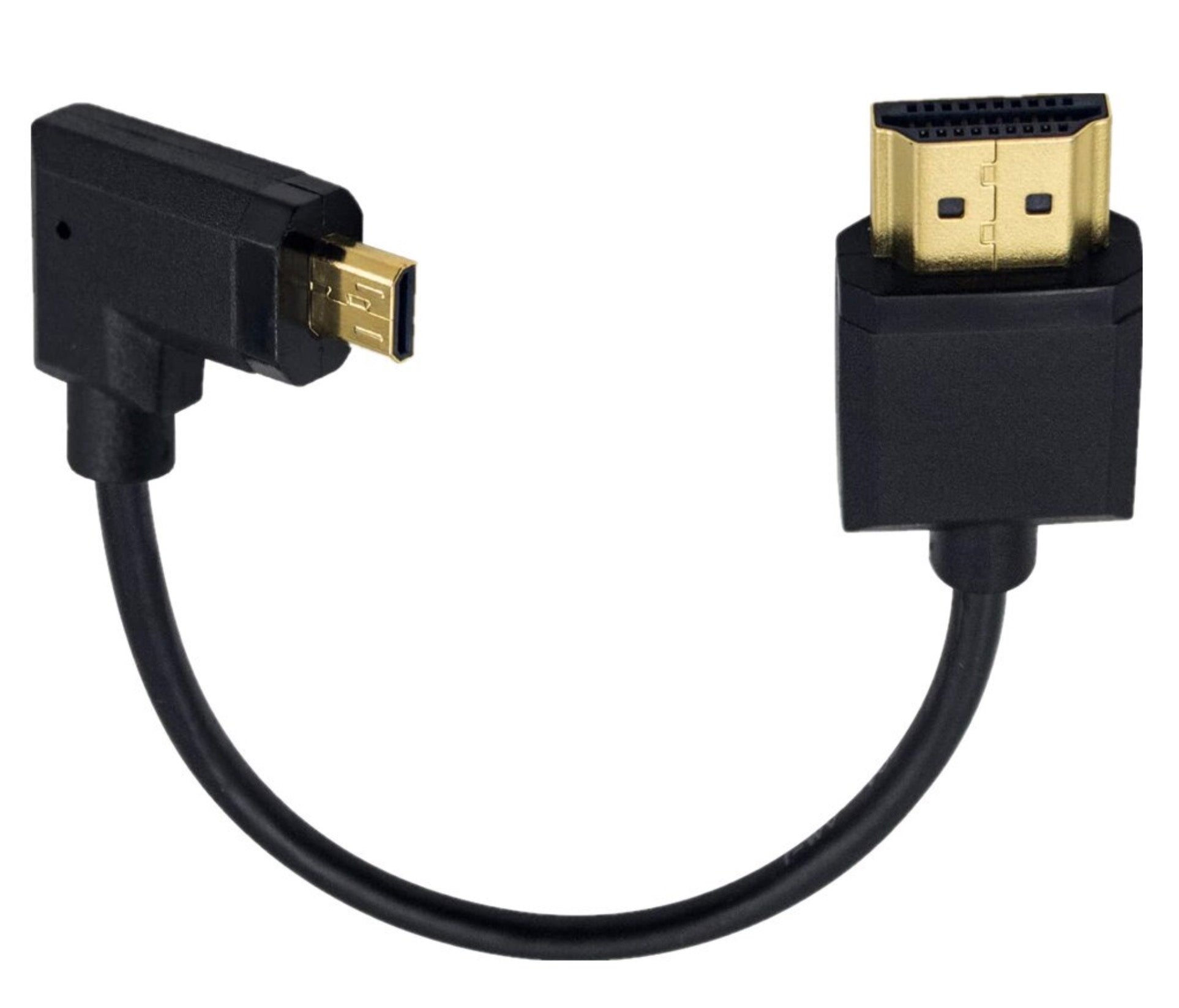 Right angle micro HDMI to HDMI short cable