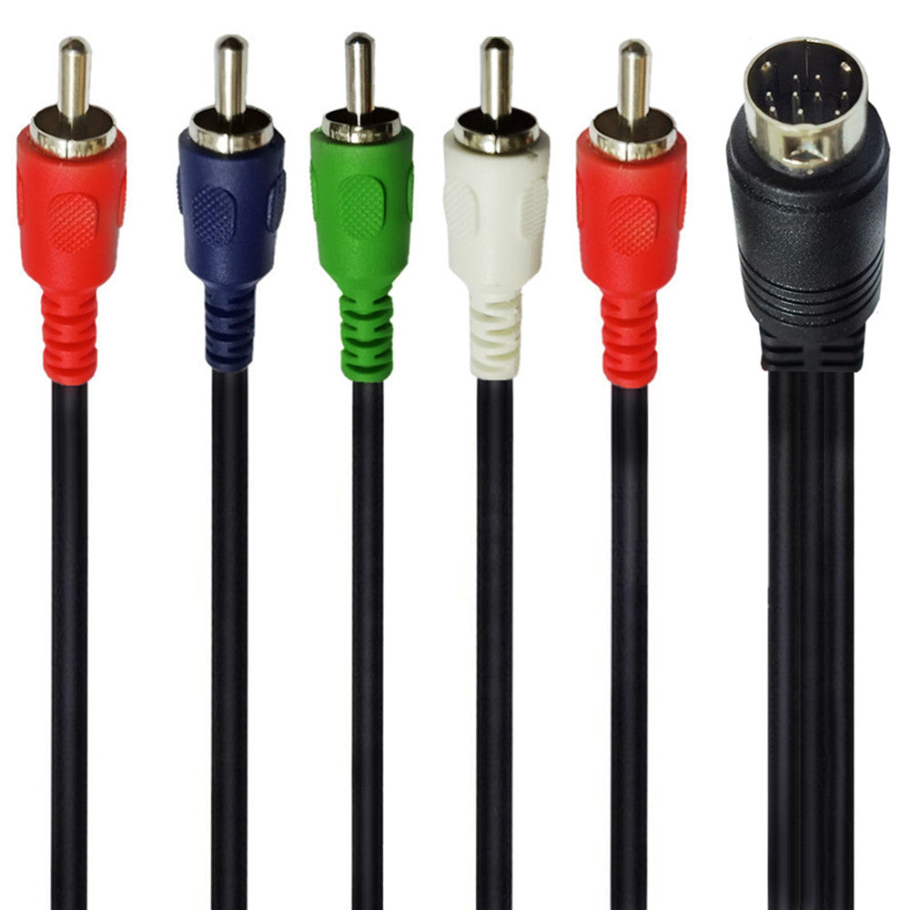 S-Video 10-pin DIN to 5 RCA component audio video cable