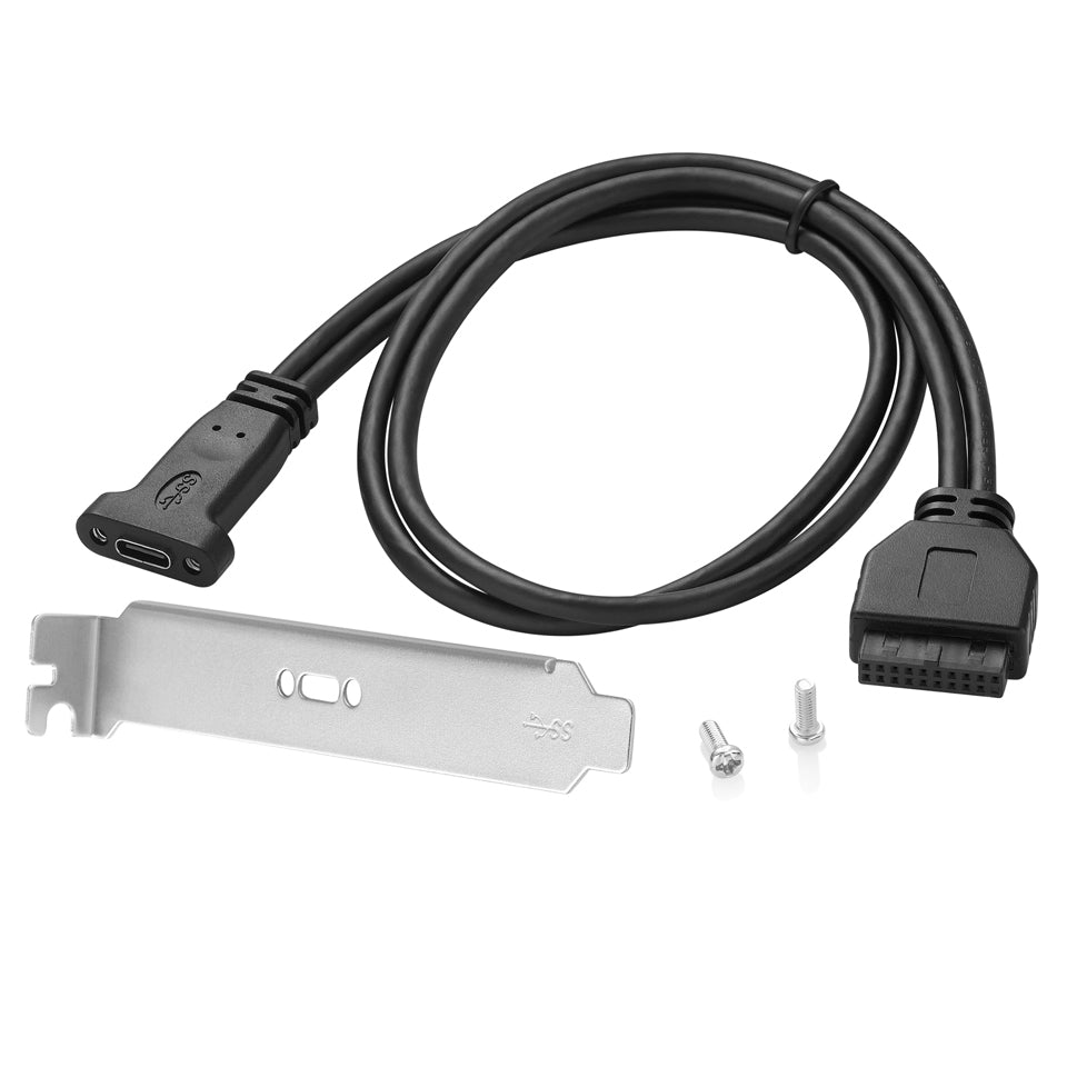 USB-C Female to USB 3.0 Motherboard 19-Pin Header Cable
