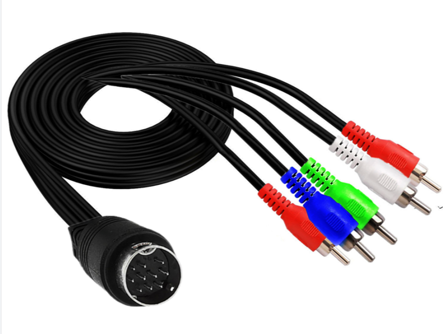 S-Video 10 Pin to 5 RCA Male RGB Component Composite Audio Video Cable 1.8m